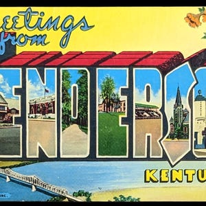 Greetings from Henderson, Kentucky - Digital Print - Vintage Kentucky Marketing Art