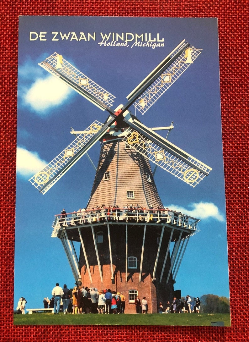 Tulip Time Holland Michigan Windmill Island De Zwaan Vintage Postcard