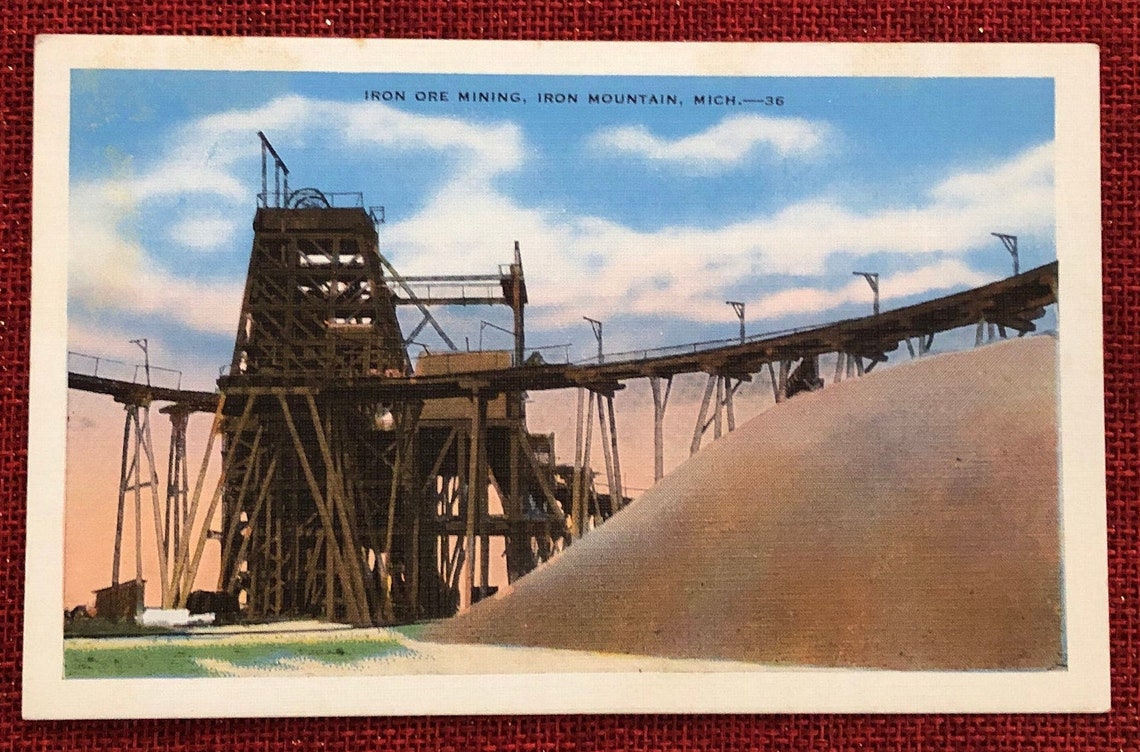 Iron Ore Mining Iron Mountain Upper Peninsula Michigan Etsy