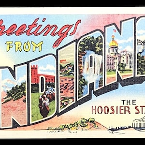 Saluti dall'Indiana, lo stato di Hoosier - Digital Download Marketing Artrt