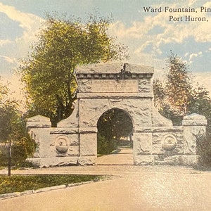 Ward Fountain, Pine Grove Park, Port Huron, Mich. - 1910 Postcard