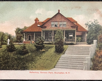 Refectory, Seneca Park, Rochester, New York - Printed in Germany - Vintage  New York Postcard