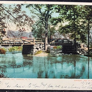 Oak Street Bridge, Mt. Vernon, N. Y. - Copyright, 1903, By Detroit Photographic Co.  - Vintage Postcard
