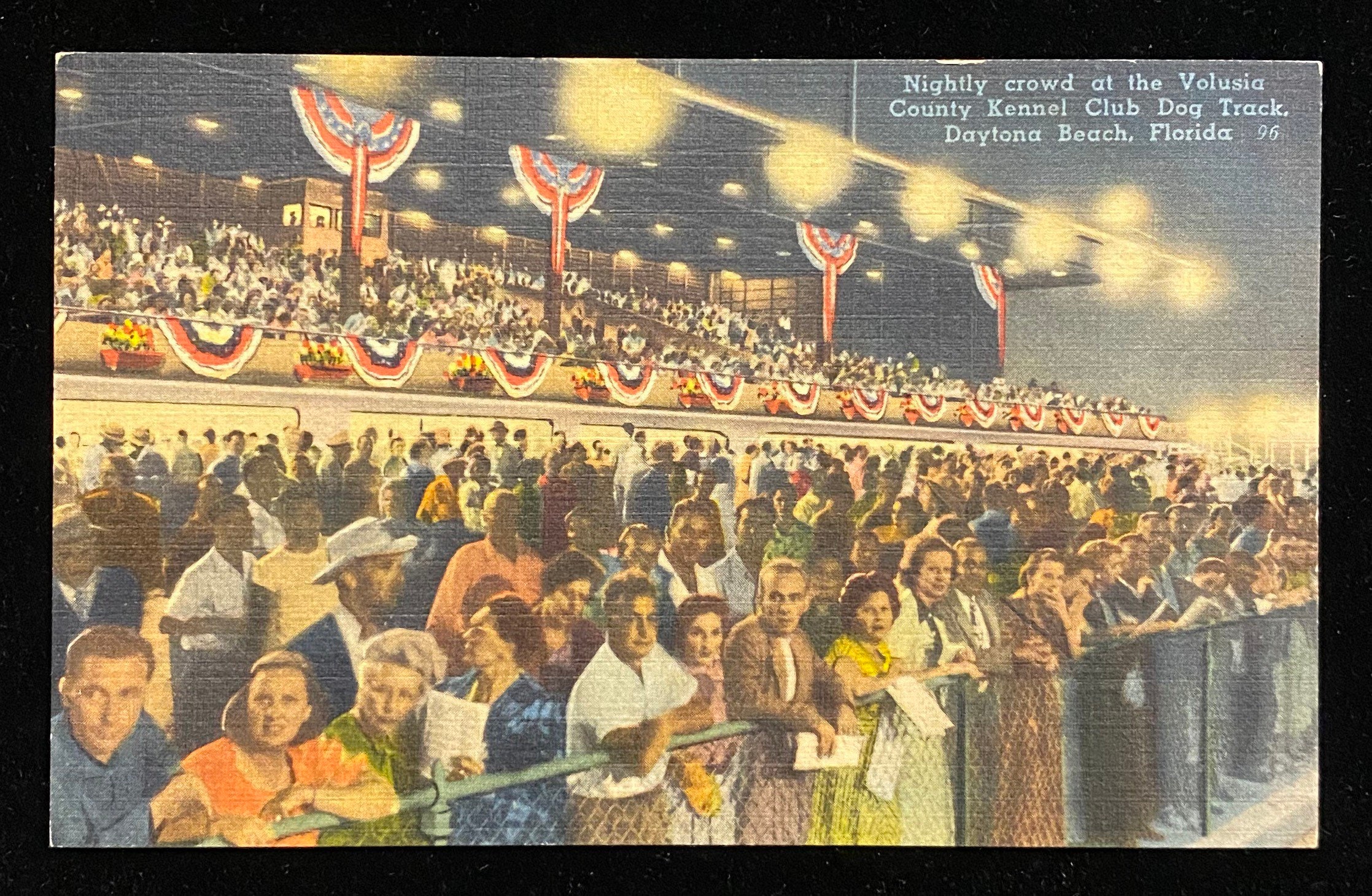 Nightly Crowd at the Volusia County Kennel Club Dog Track, Daytona