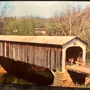 Cow Run Bridge in Washington County, Ohio - Vintage Postcard