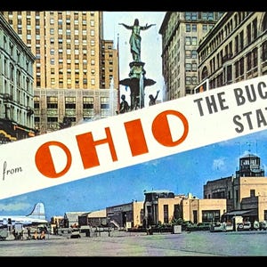 Saluti dall'Ohio, The Buckeye State - Stampa digitale - Arte di marketing vintage dell'Ohio