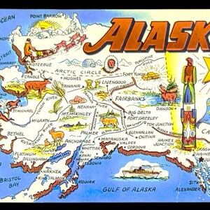 Alaska, 49° Stato - Stampa digitale - Arte di marketing vintage