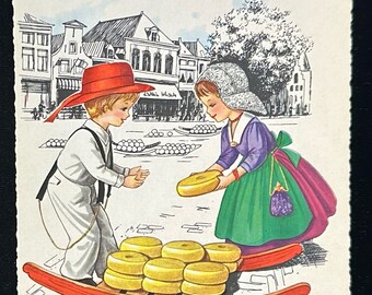 Lo Scaffale di Lucia- Dutch Children signed by Frankie- Vintage Postcard