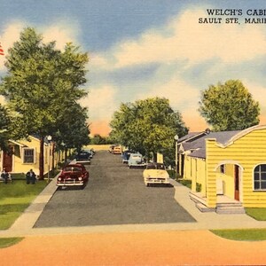 Welch&#39;s Cabin Court Sault Ste. Marie, Michigan MI Vintage Postcard