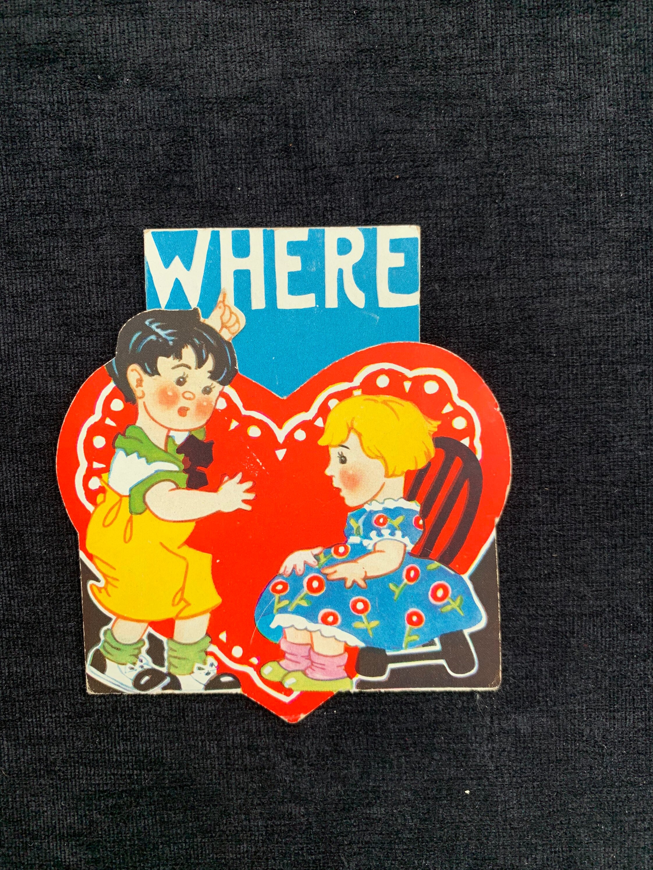 Wo warst du mein ganzes Leben lang Vintage Valentine Karte 1950 Etsy.de