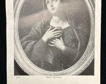 Mater Dolorosa- Mignard- Italian- Vintage Postcard