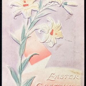 Easter Greetings Early Embossed Postcard From Germany pre 1910 - Vintage Postcard