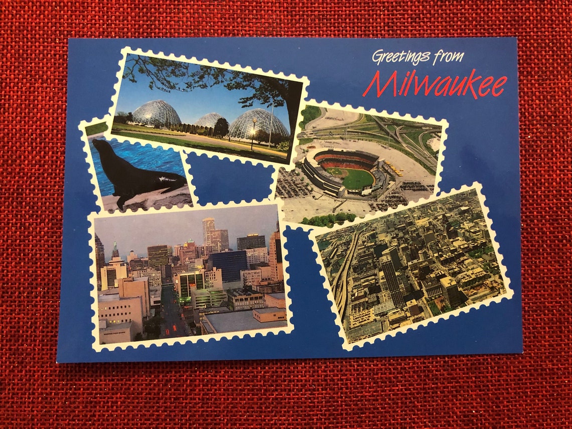 Greetings from Milwaukee Vintage Postcard Etsy