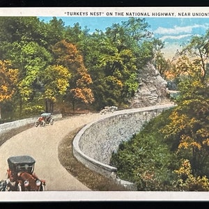 Turkeys Nest on the National Highway, Near Uniontown, PA- Vintage Postcard