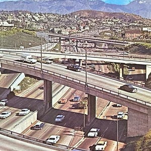 Los Angeles, California Harbor Freeway - Vintage Postcard - Etsy
