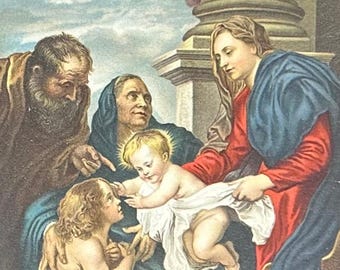 Sacra famiglia - Terino - Van Dyek - Vintage Italian Christmas Postcard