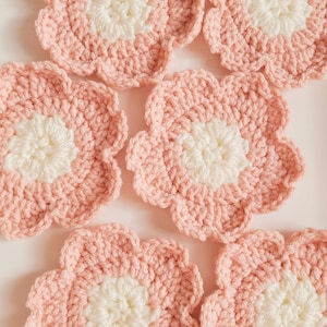 Sakura Cherry Blossom Crochet Coaster | Cute Japanese Beverage Drink Coasters | Handmade Gift