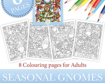 Seasonal Gnomes Hand Painted Colouring Book