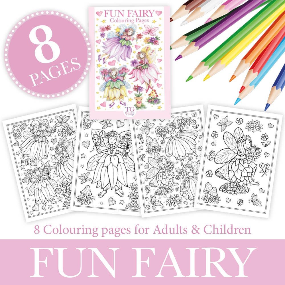Fun Fairy Hand Painted Colouring Book