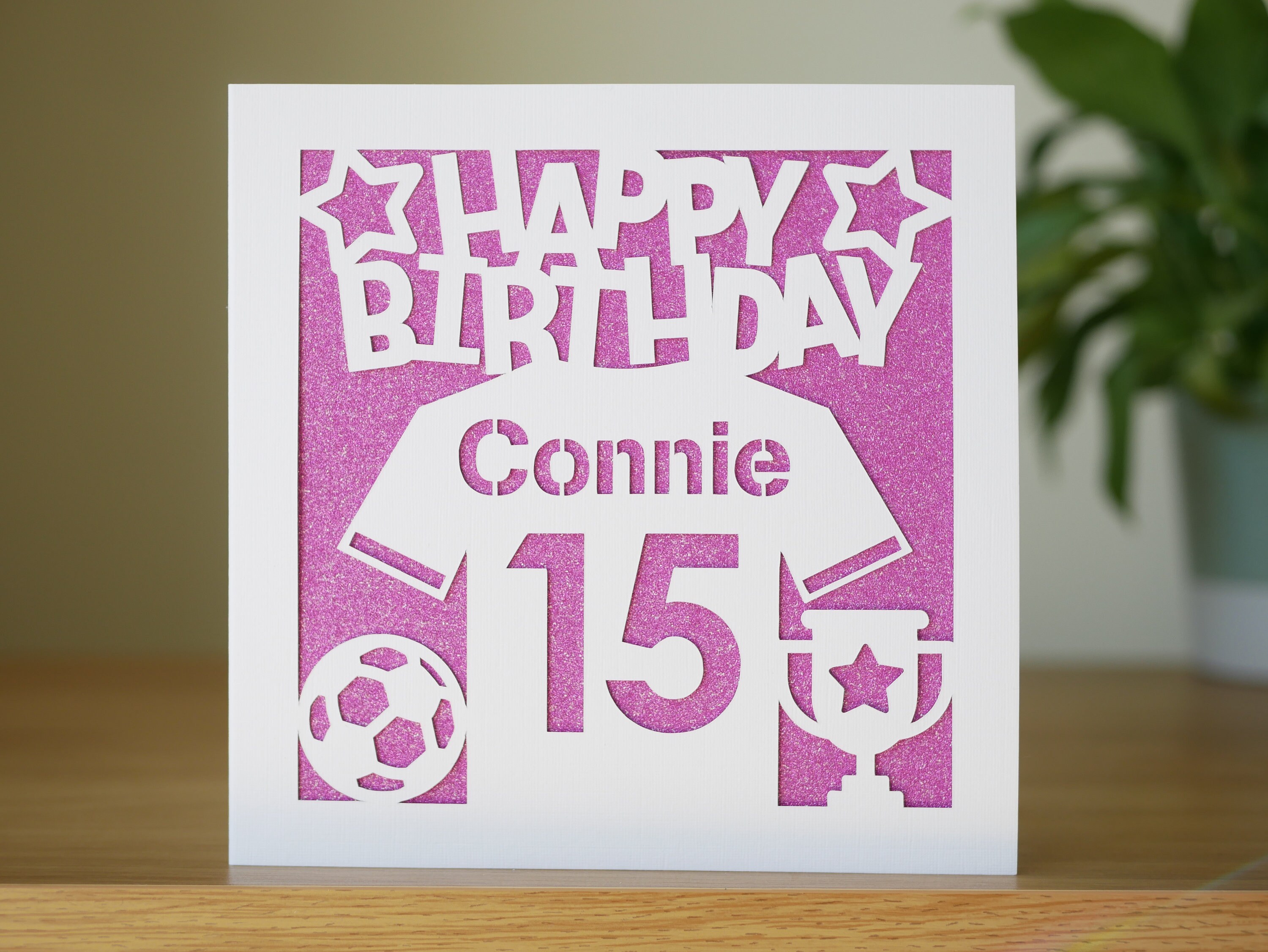 Personalised Girls Football Card Any Name and Age for | Etsy