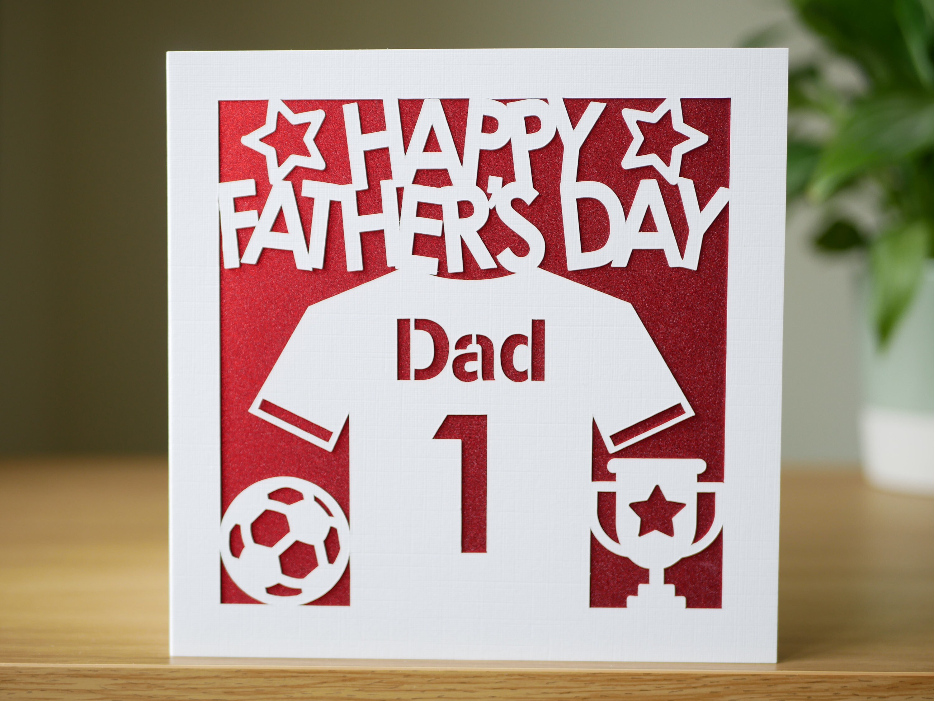 Personalised Father's Day Card Football Soccer Design Etsy