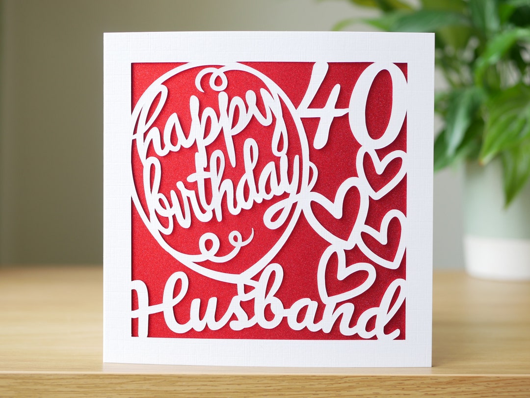Husband 40th Birthday Card Personalised Papercut Card for - Etsy UK