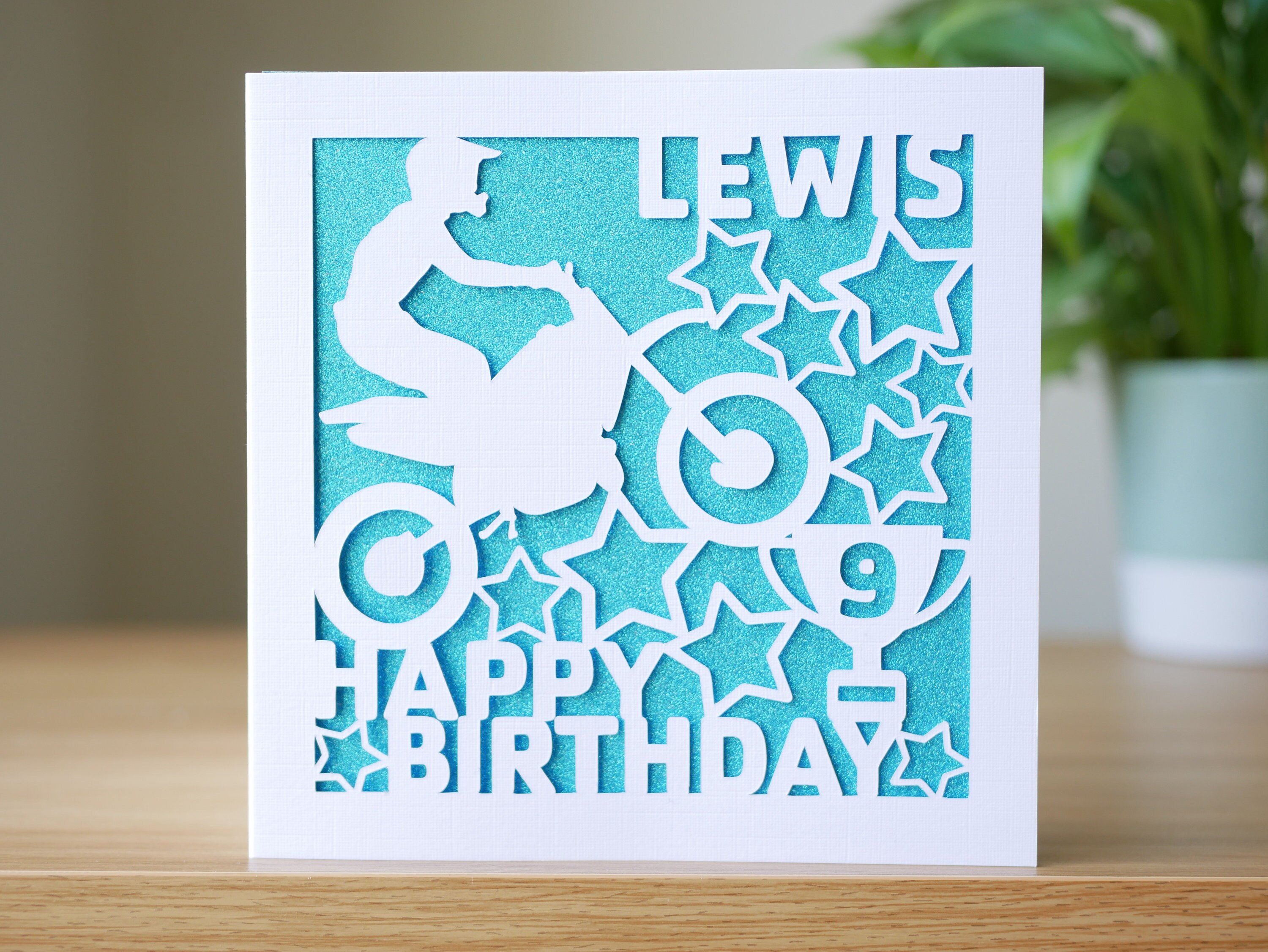 Motocross Happy Birthday Card Personalised Design for Biker - Etsy