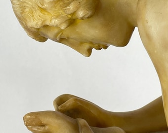 Antique Spinoria Marble Statue – Vintage Reproduction Greco-Roman Boy With Thorn Hellenistic Style Fine Quality
