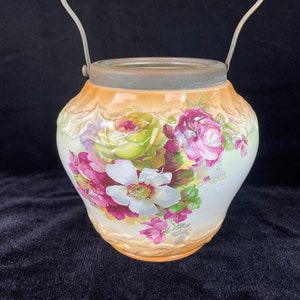 Porcelain Biscuit Jar or Cracker Jar Devon Ware S.F. & Co Stone on Trent England