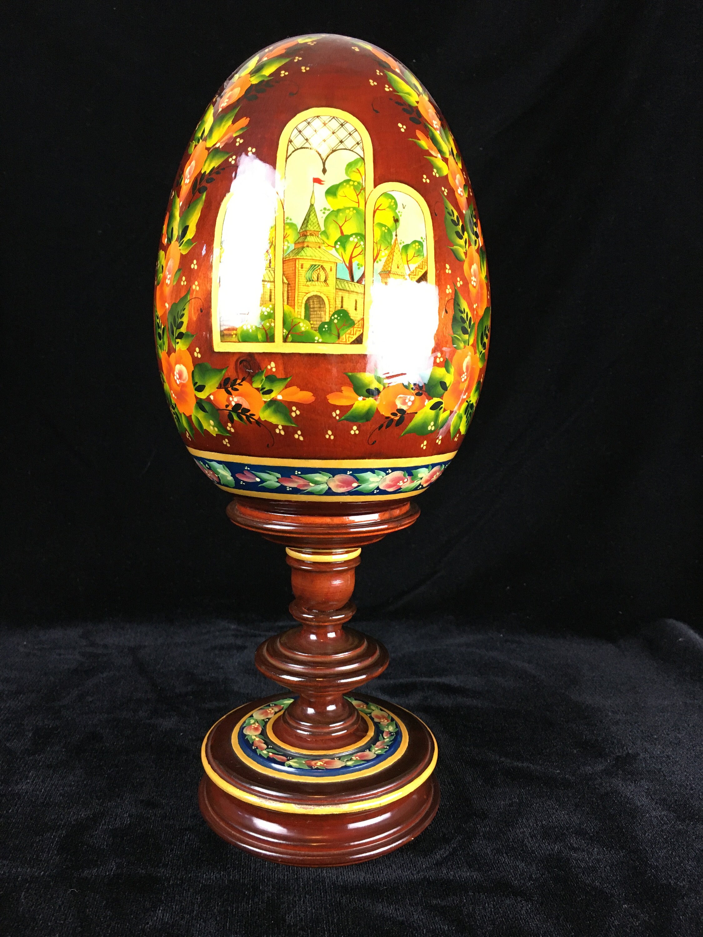 Painted and Decoupage Ostrich Eggs & Stands Peacock and Etsy