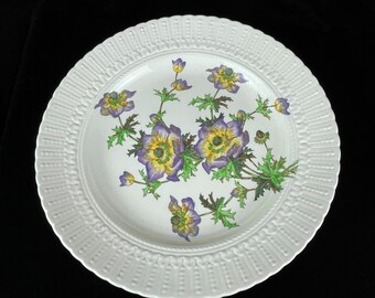 Cauldon England Plate with Purple & Yellow Flowers Great Condition Fine Ceramics for Display or Use as Platter or Tray