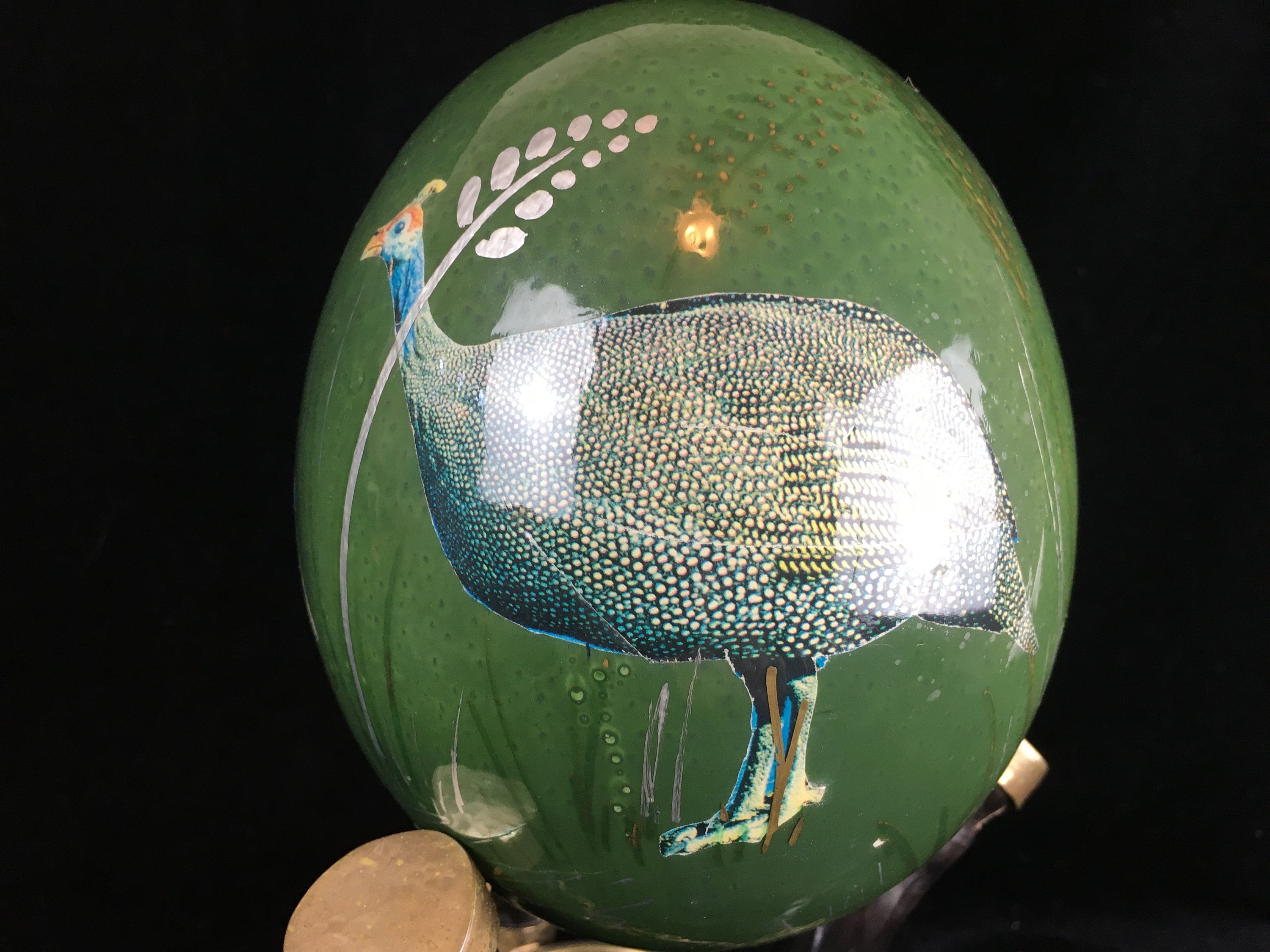 Painted and Decoupage Ostrich Eggs & Stands Peacock and Etsy Australia