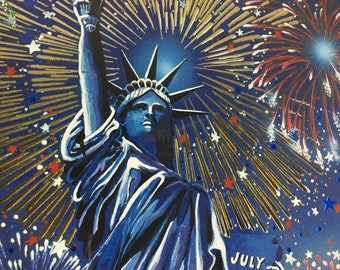 Statue of Liberty Centennial - Melanie Taylor Kent - Mint Framed