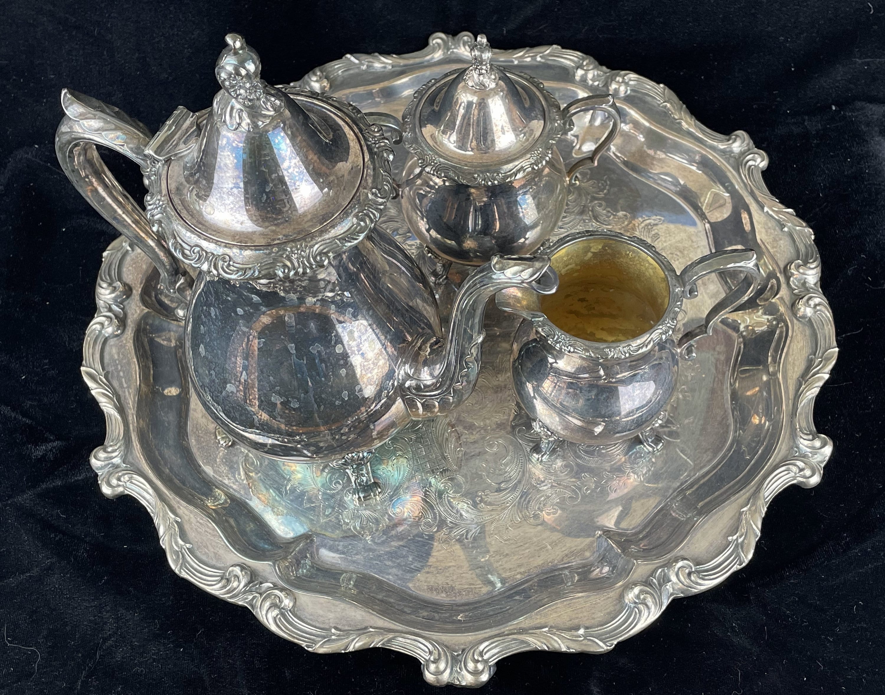 Vintage Wallace 11002F La Reine Silver Plated Tea Service Etsy