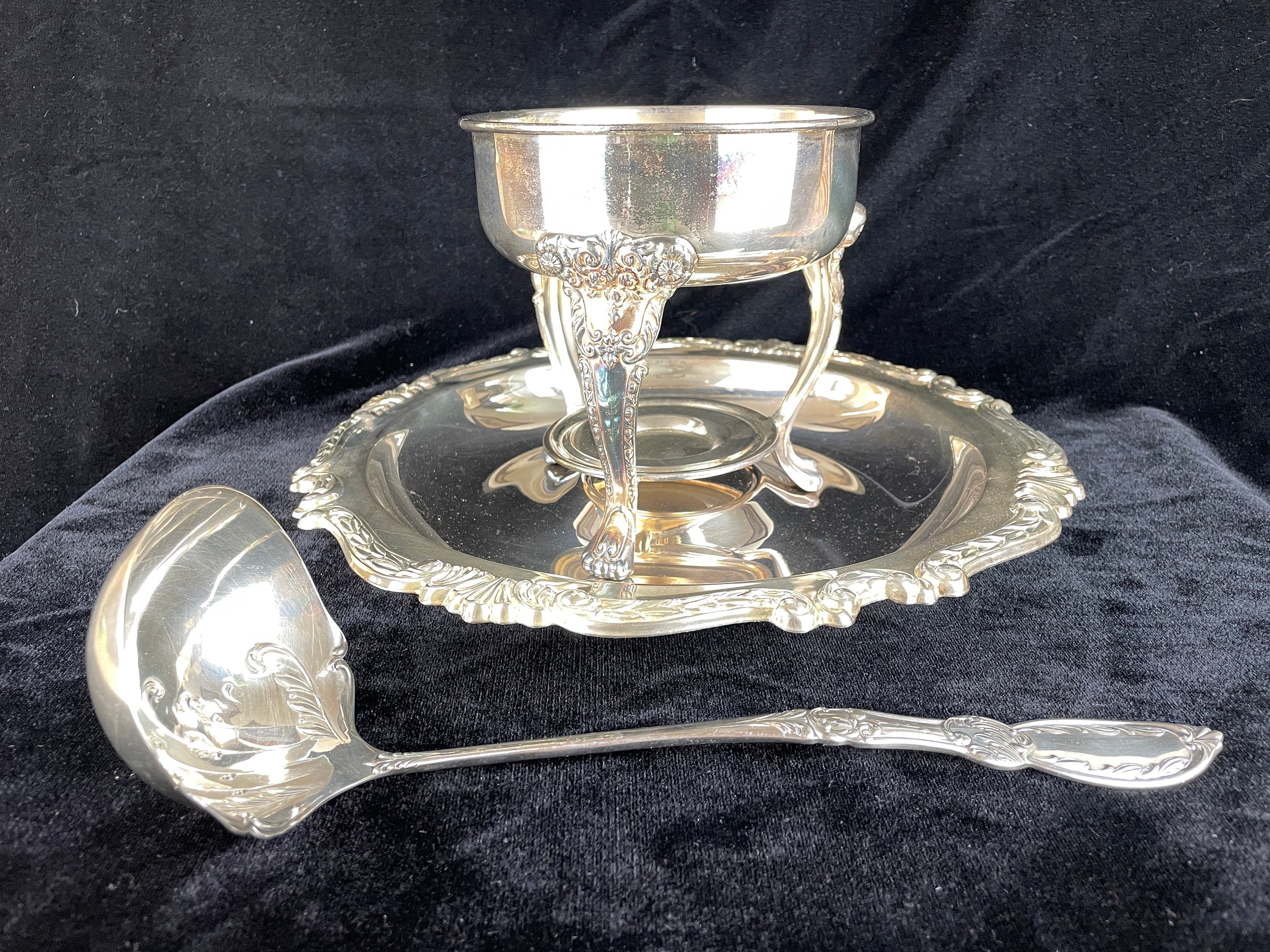 Vintage Silver Plate Chafing Dish Warmer Stand (likely Sheridan