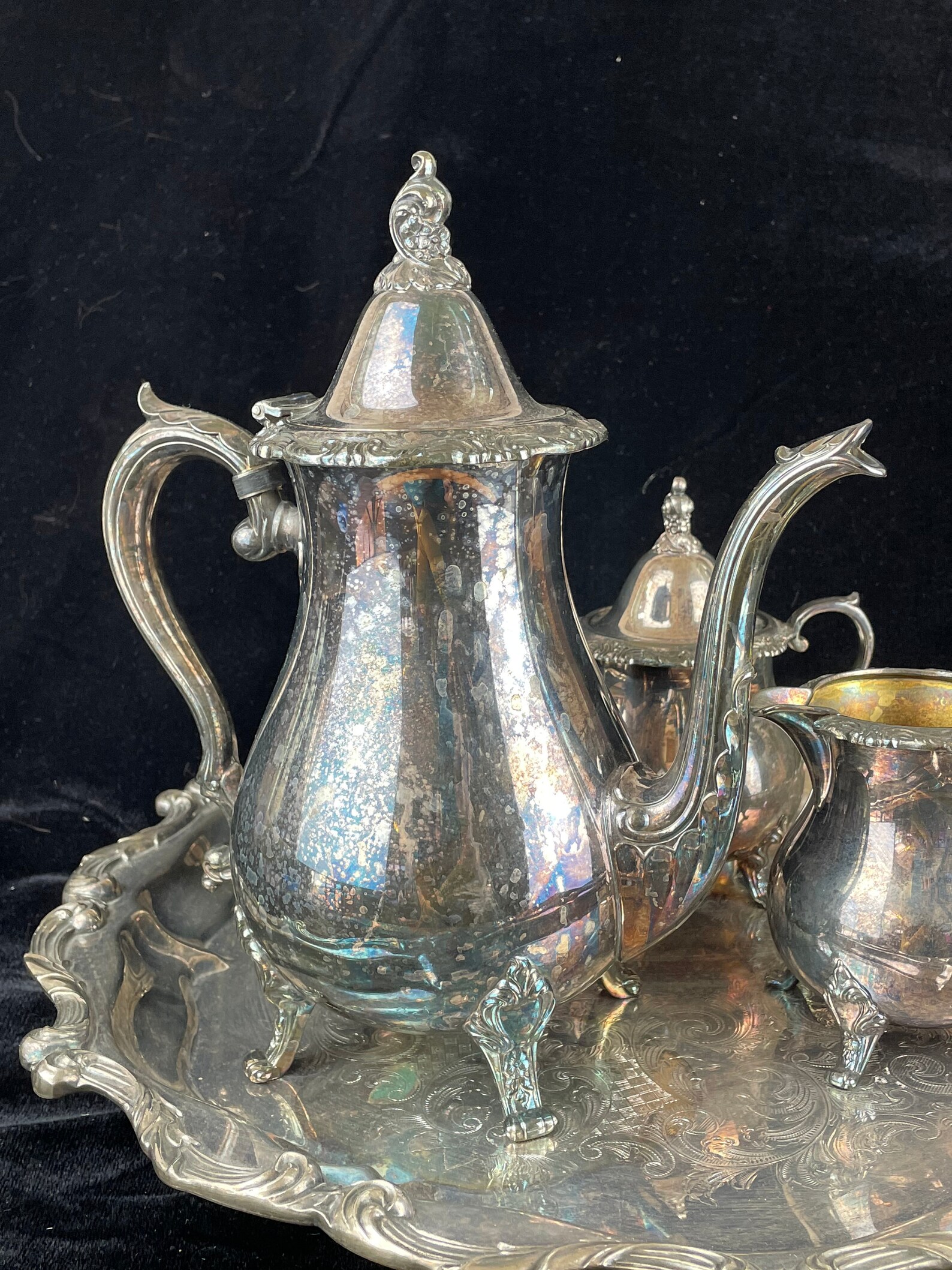 Vintage Wallace 11002F La Reine Silver Plated Tea Service Etsy