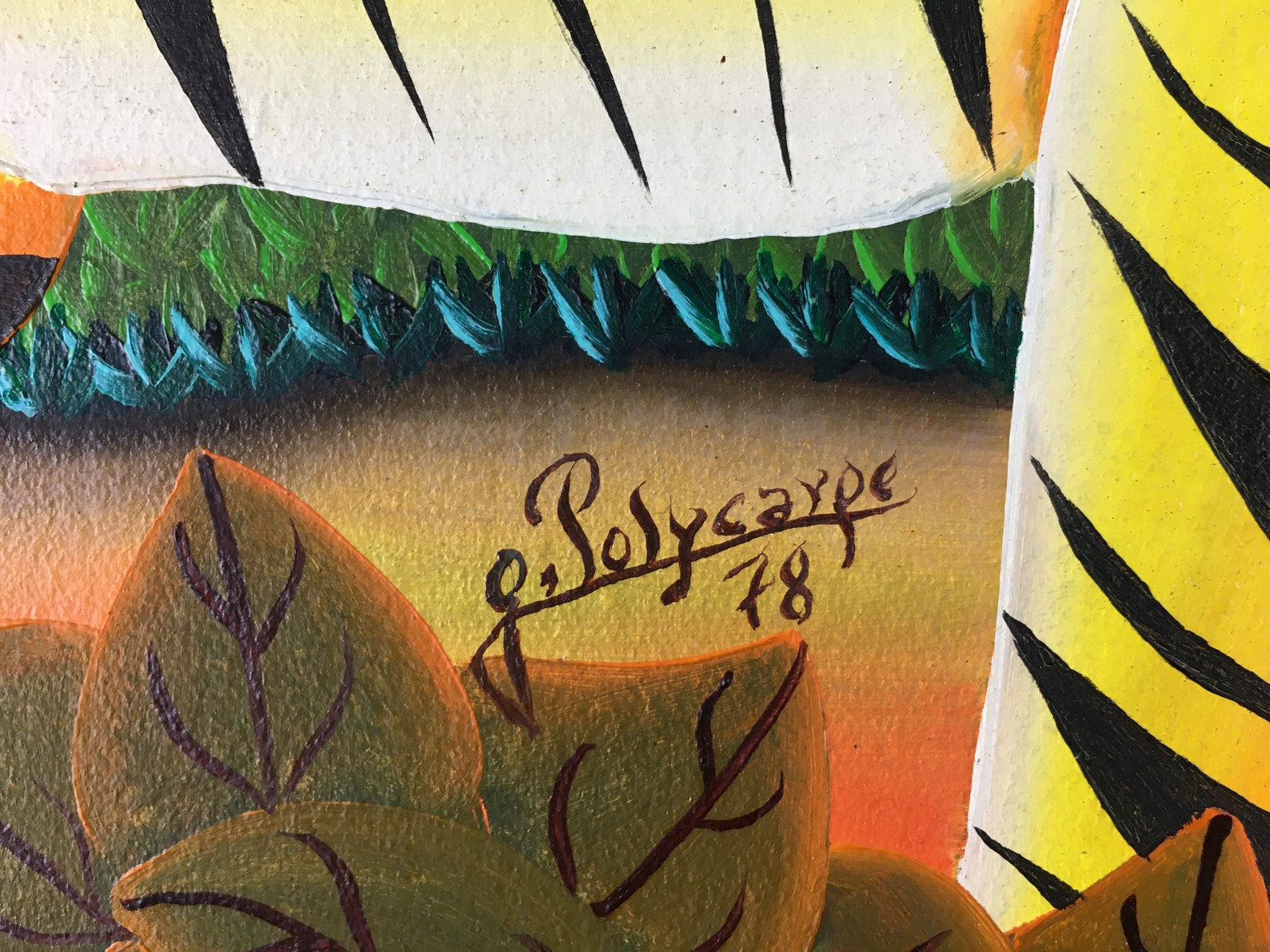 Jerome Polycarpe Tiger Original Artwork Painting Acrylic Etsy