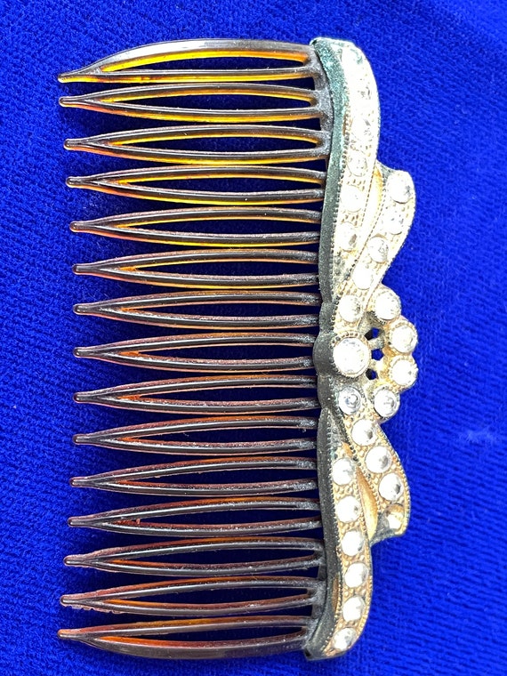Antique Hair Combs Clips Pins Celluloid Faux Tortoise… Gem