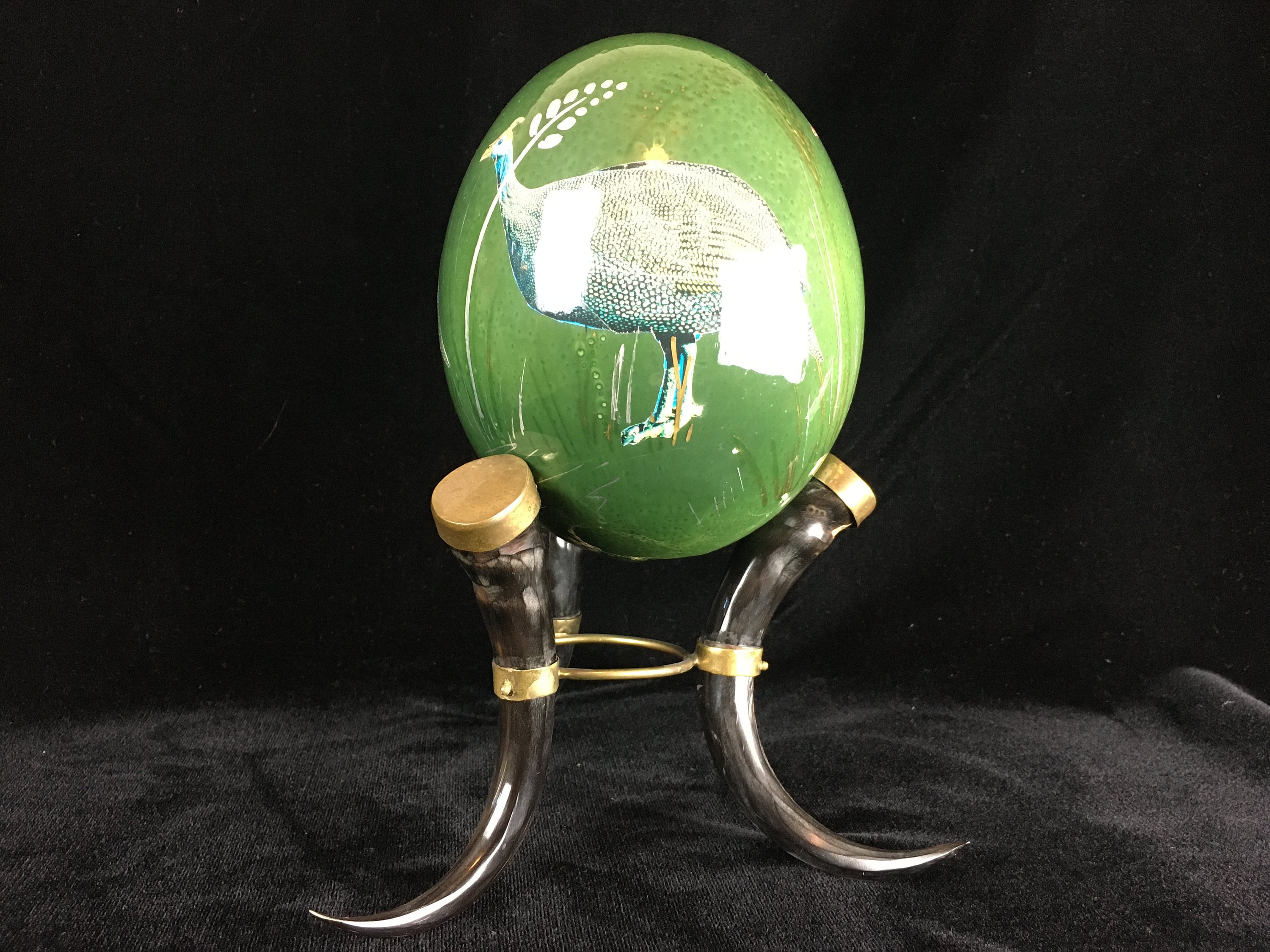 Painted and Decoupage Ostrich Eggs & Stands Peacock and Etsy Australia