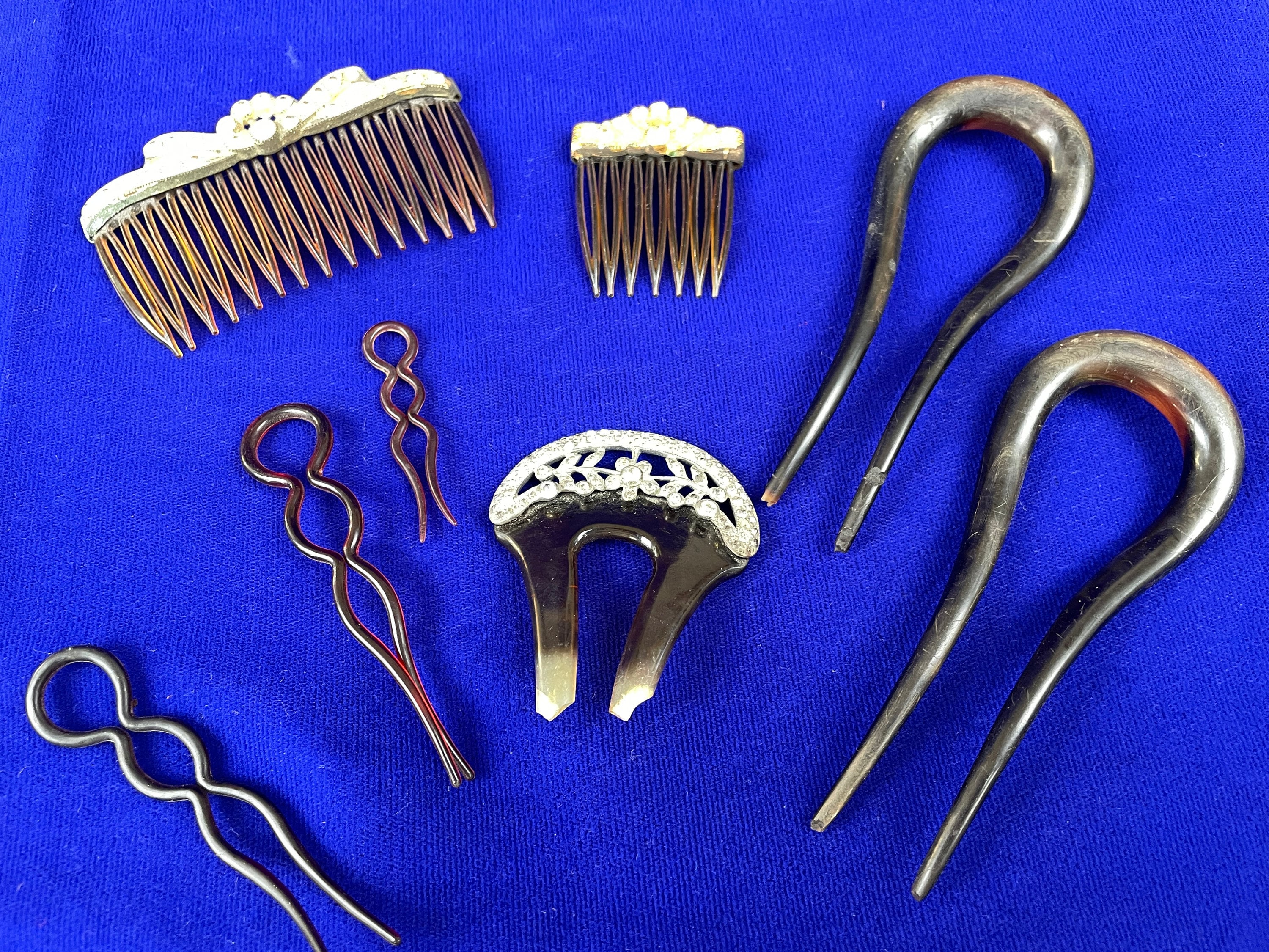 Origin Japanese handmade Celluloid Geshi hair combs set of two 38g GS615 JAPANESE KANZASHI HAIR COMB HAIR PIN SET - NO US IMPORT FEES  main image 3