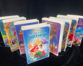 8 Disney Black Diamond VHS Rare 90's Little Mermaid w Banned Cover Art Jungle Book Beauty and Beast 101 Dalmations Bambi Alice Fox & Hound