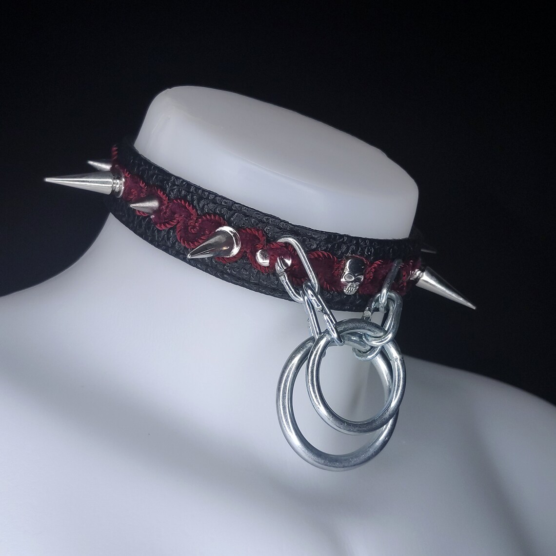 Goth vampire necklace collar choker spiked O ring collar Etsy