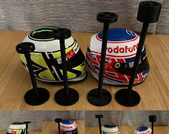 Free Standing Mini Helmet Stand for 1:2 Mini Helmet F1 Motorsport Helmet Replicas - Shaped Stand for Collectible Helmets - Ideal for Display