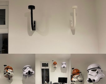 Support mural en forme de L pour casque Star Wars pleine taille, etc. - Support de présentoir pour répliques de casques et objets de collection - Cadeau Star Wars