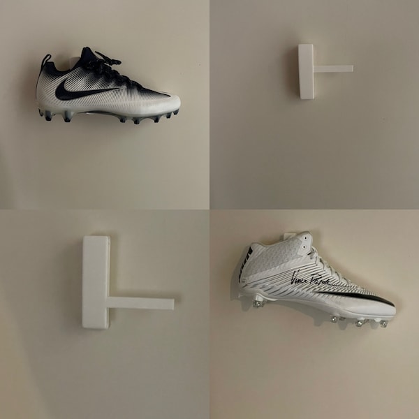 Wall Mount Shoe Hanger for Cleat, Sneakers, Football Boots, Cycle Shoes - Shoe Display Stand Holder for Collectible Sports Sneakers & Boots