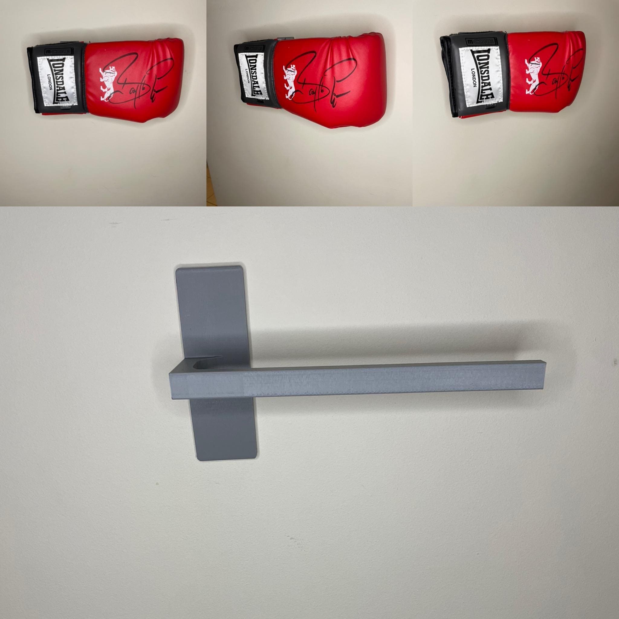 Wall Mounted Boxing Glove Stand - Horizontal Wall Mount Display Stand Hook for for Collectibles, Memorabilia Gloves - Ideal Boxing Fan Gift