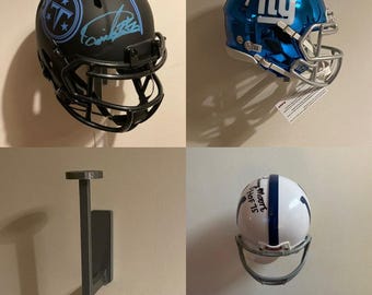 Wall Mounted Mini Helmet L Shaped Display Stand - Vertical Display Hook for Collectible, Memorabilia Helmets, NFL - Ideal Sports Gift