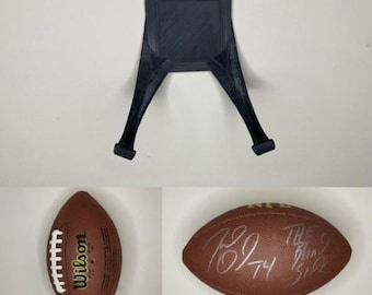 Tusk Style Wall Mounted Ball Stand Display for Collectables - Ideal Gift for  NFL American Football & Rugby Balls