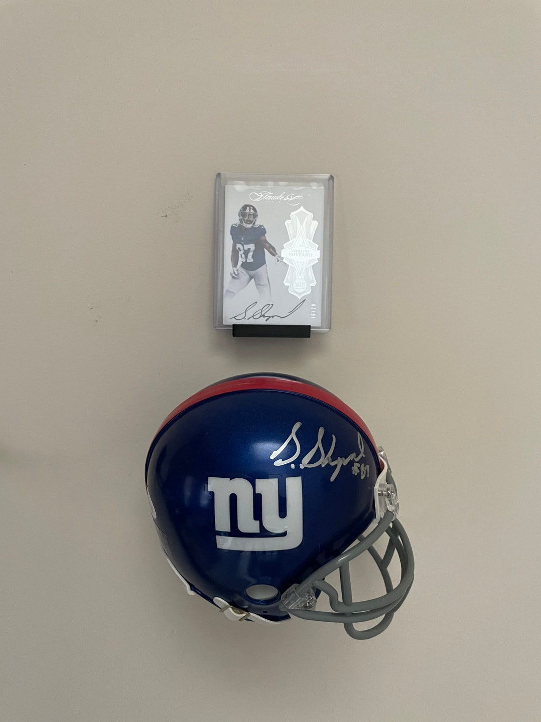 Mini Helmet Holder Card Stand Combo Set With Wall Mount L Shaped Mini