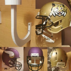 L Shaped Wall Mount Stand for Full Size Helmet - Display Hanger for Collectible Helmets